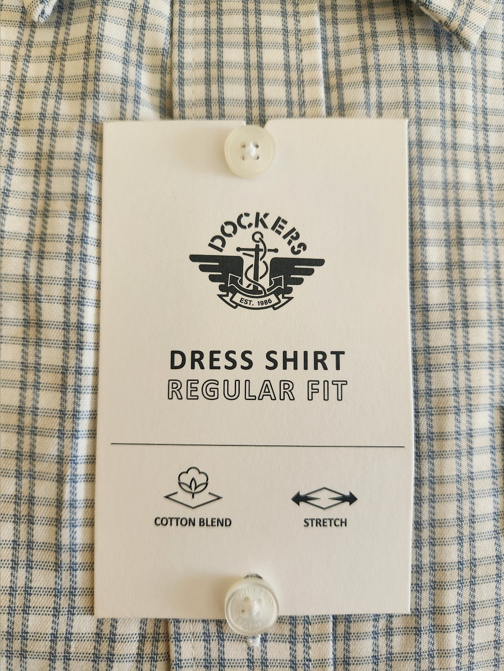 Dockers Men's Long Sleeve Button-Up Shirt Regular Fit -BEIGE -XL **NEW - Picture 5 of 9